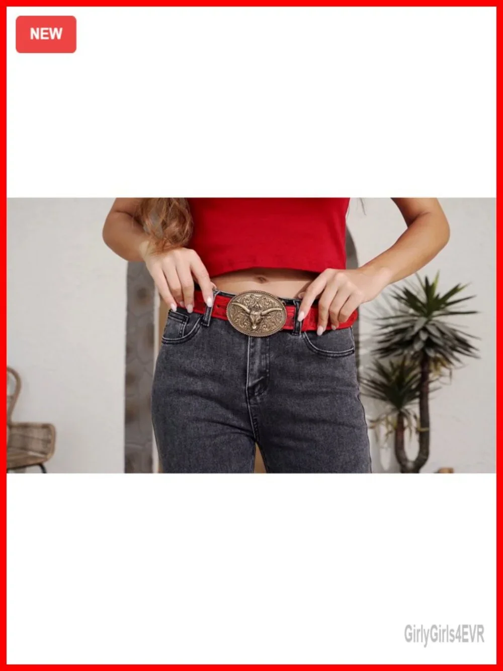 Faux Leather Western Belt Strap Without Buckle for Jeans Cowgirl